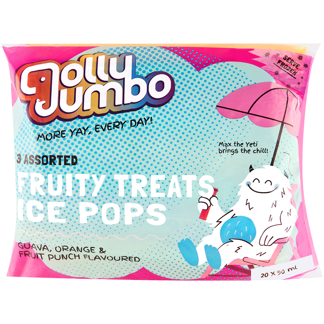 Jolly Jumbo Fruity Treat Ice Pops (20x90ml)