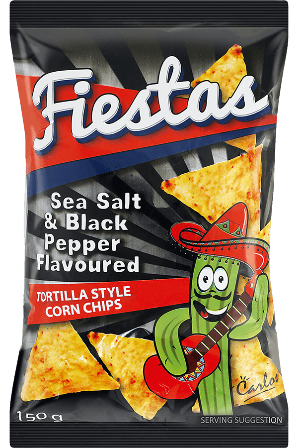 Jumbo Brands: Fiestas Chips Sea Salt & Black Pepper 150 g